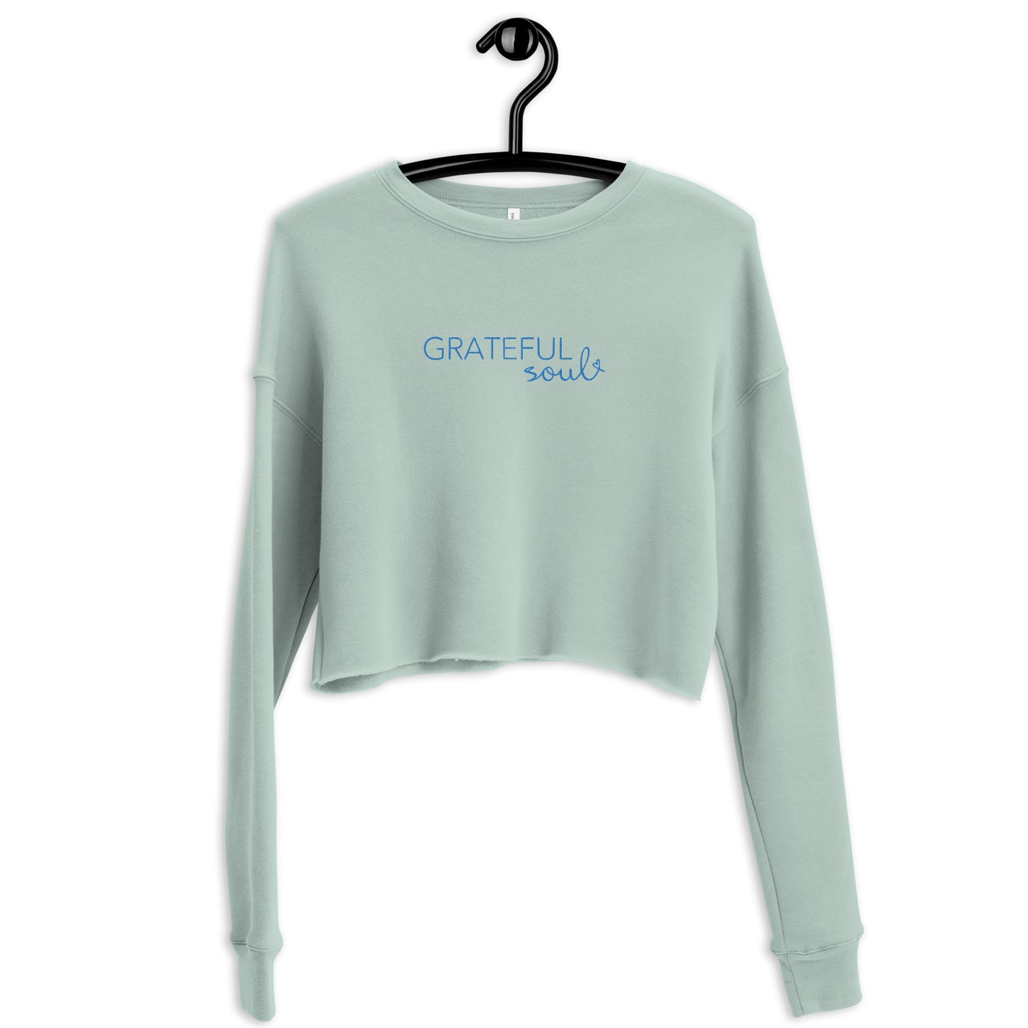 GRATEFUL Soul Embroidered Soft Crop Sweatshirt